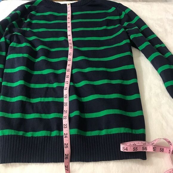 Amazon Essentials navy with‎ green stripes sweater size XL - Picture 7 of 9